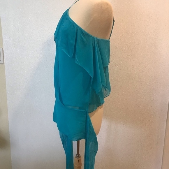 Maxazria Collection halter top Sz S/M aqua wrap - Picture 5 of 8